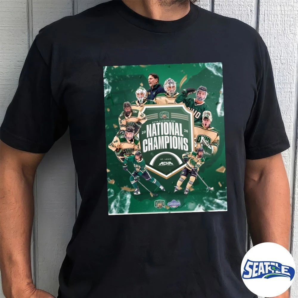 Official Ohio Bobcats 2026 ACHA DI National Champions St. Louis Poster t-shirt