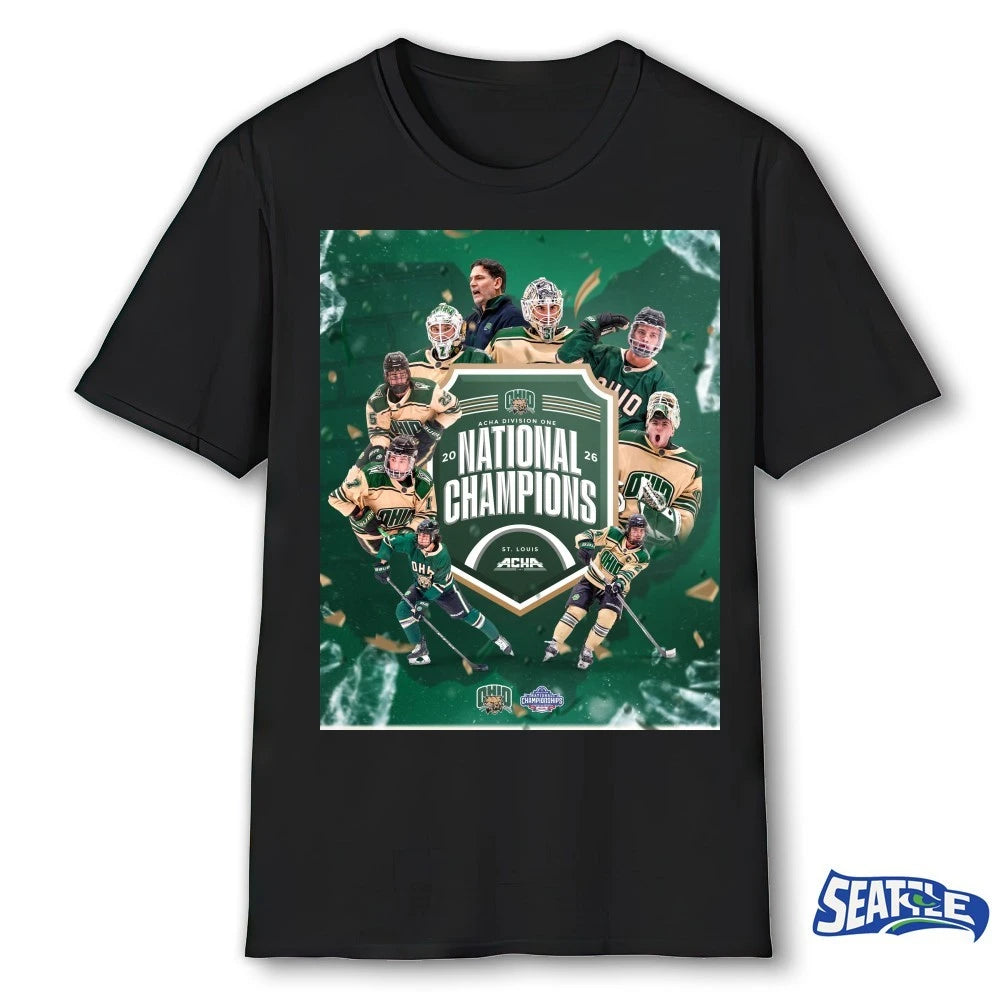 Official Ohio Bobcats 2026 ACHA DI National Champions St. Louis Poster t-shirt