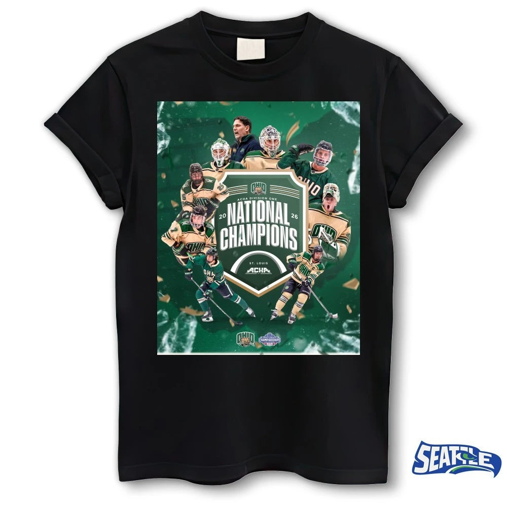 Official Ohio Bobcats 2026 ACHA DI National Champions St. Louis Poster t-shirt