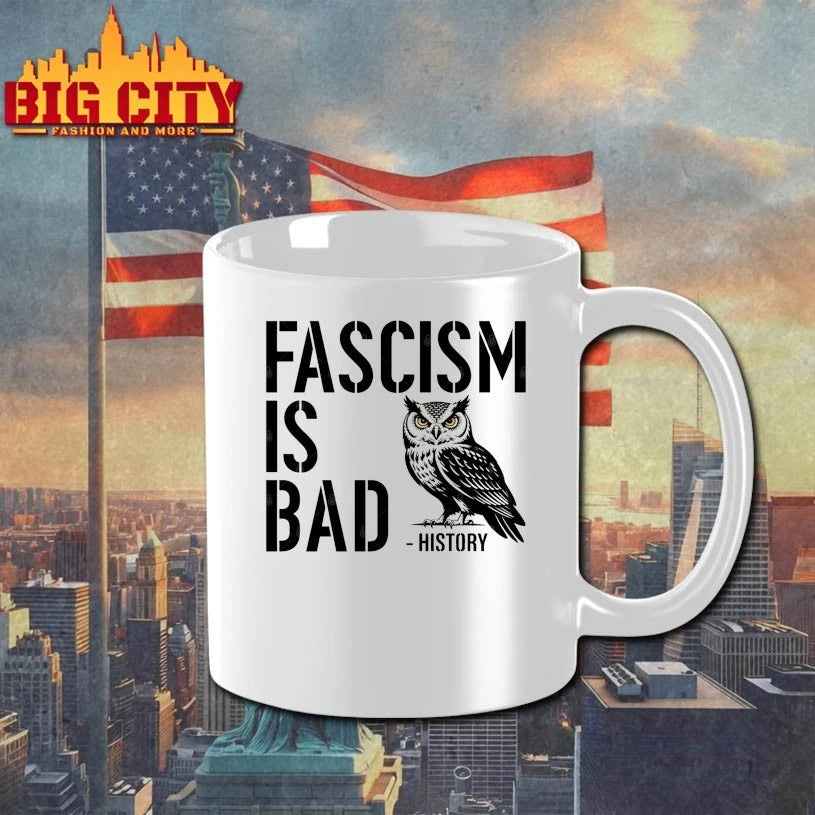 Official Owl fascism is bad history T-shirt