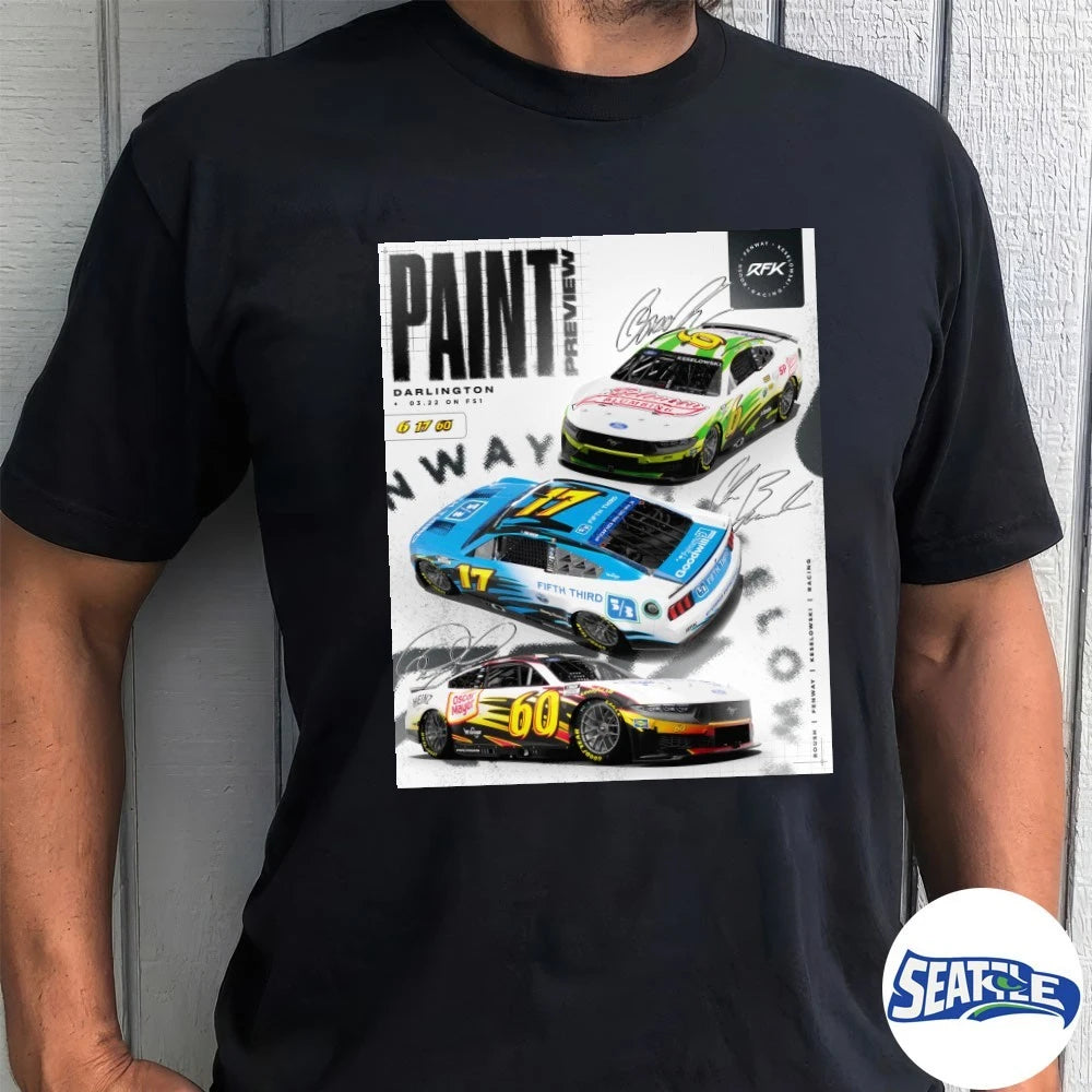 Official Paint Preview Darlington March 22 2026 Signatures RFK Racing Poster t-shirt