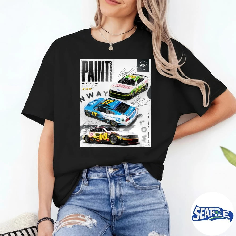 Official Paint Preview Darlington March 22 2026 Signatures RFK Racing Poster t-shirt