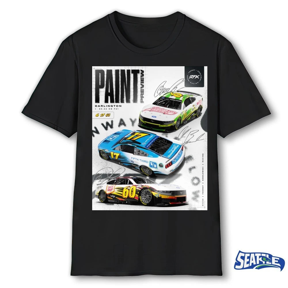 Official Paint Preview Darlington March 22 2026 Signatures RFK Racing Poster t-shirt