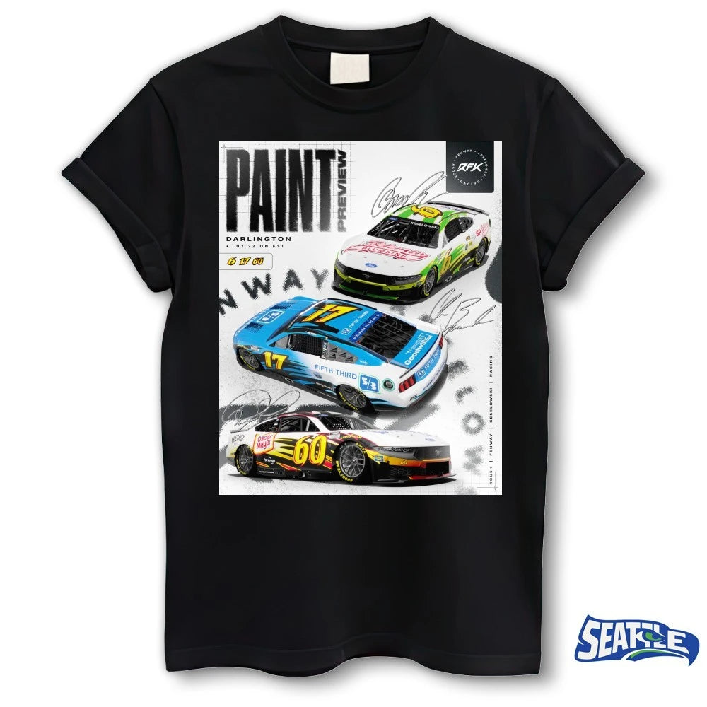 Official Paint Preview Darlington March 22 2026 Signatures RFK Racing Poster t-shirt