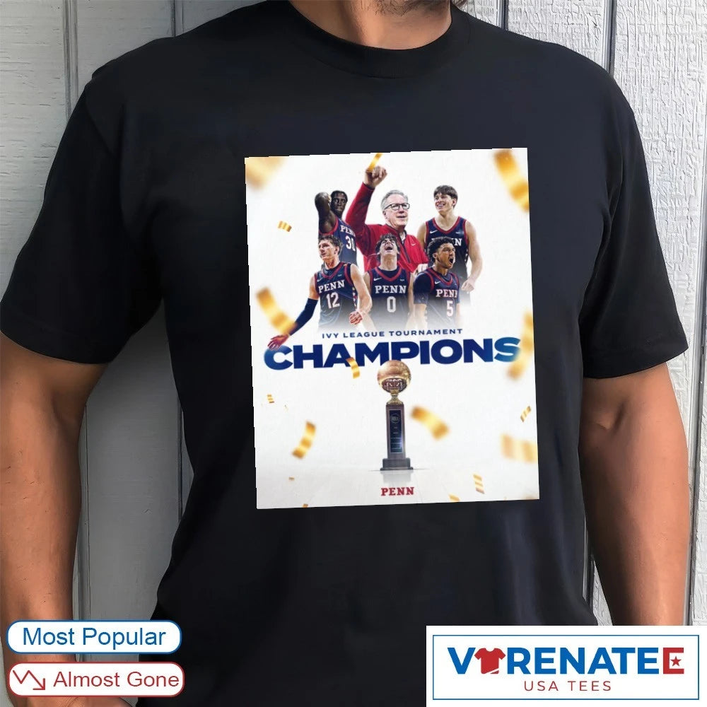 Official Penn Quakers Men’s Basketball 2026 Ivy League Tournament Champions Poster T-Shirt