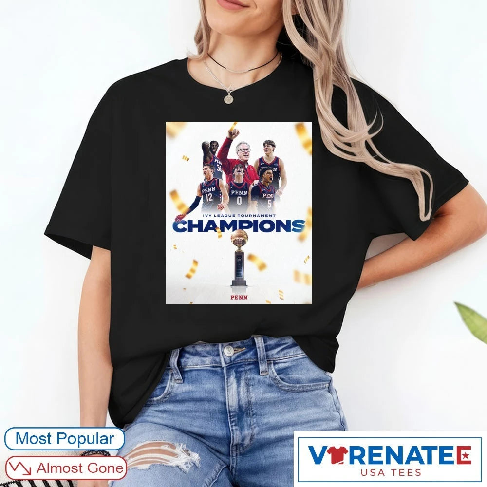 Official Penn Quakers Men’s Basketball 2026 Ivy League Tournament Champions Poster T-Shirt