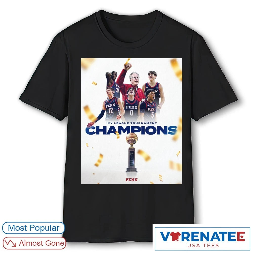 Official Penn Quakers Men’s Basketball 2026 Ivy League Tournament Champions Poster T-Shirt