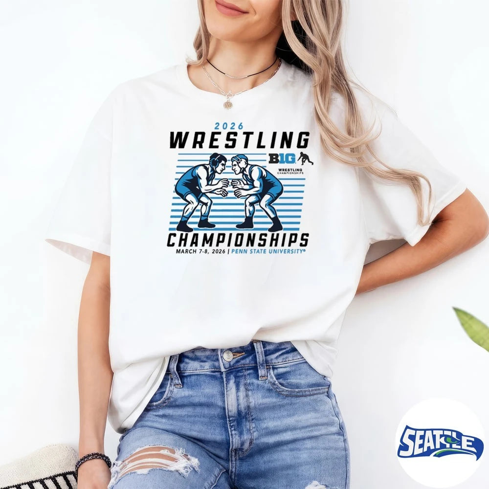 Official Penn State University Big Ten Summit Sportswear March 7-8 2026 Wrestling Championships t-shirt