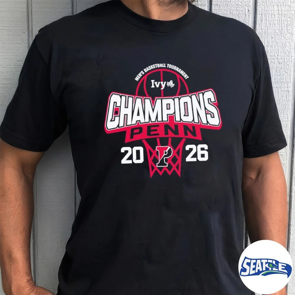 Official Pennsylvania Quakers 2026 Ivy League Men’s Basketball Tournament Champions Locker Room t-shirt