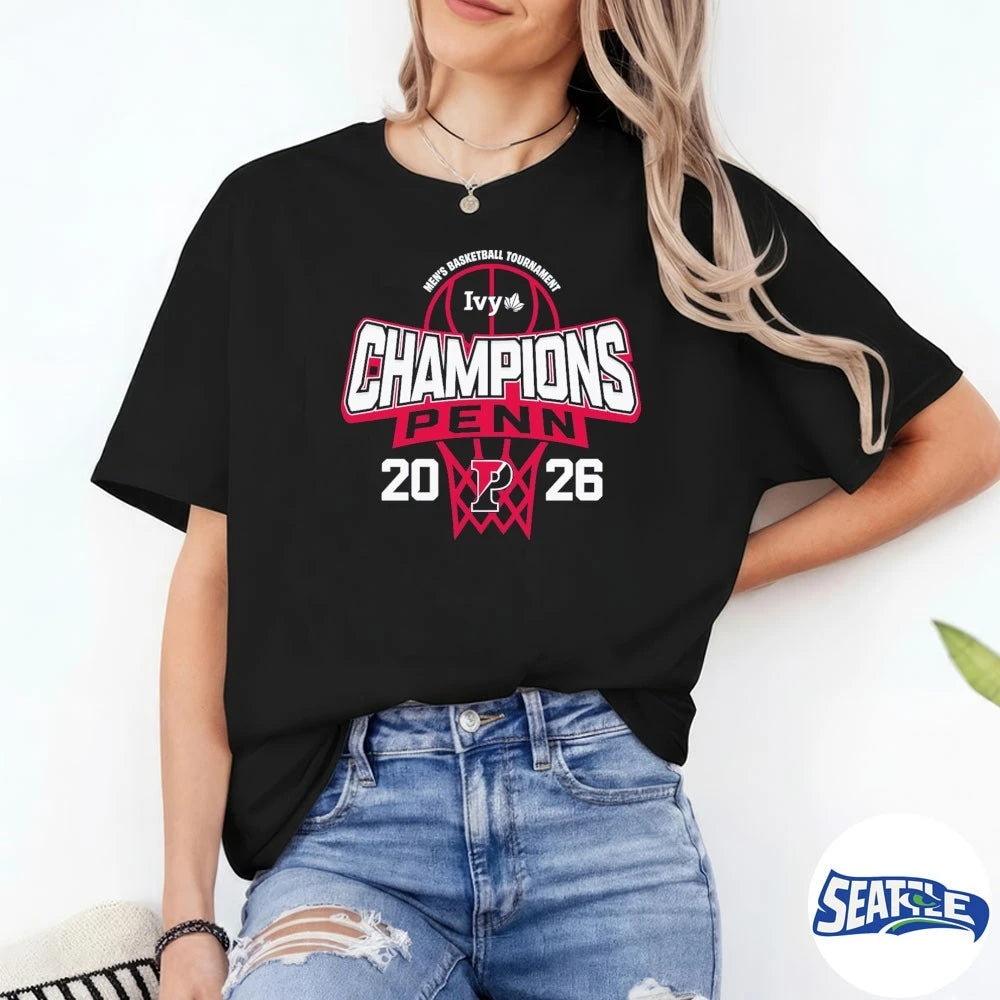 Official Pennsylvania Quakers 2026 Ivy League Men’s Basketball Tournament Champions Locker Room t-shirt