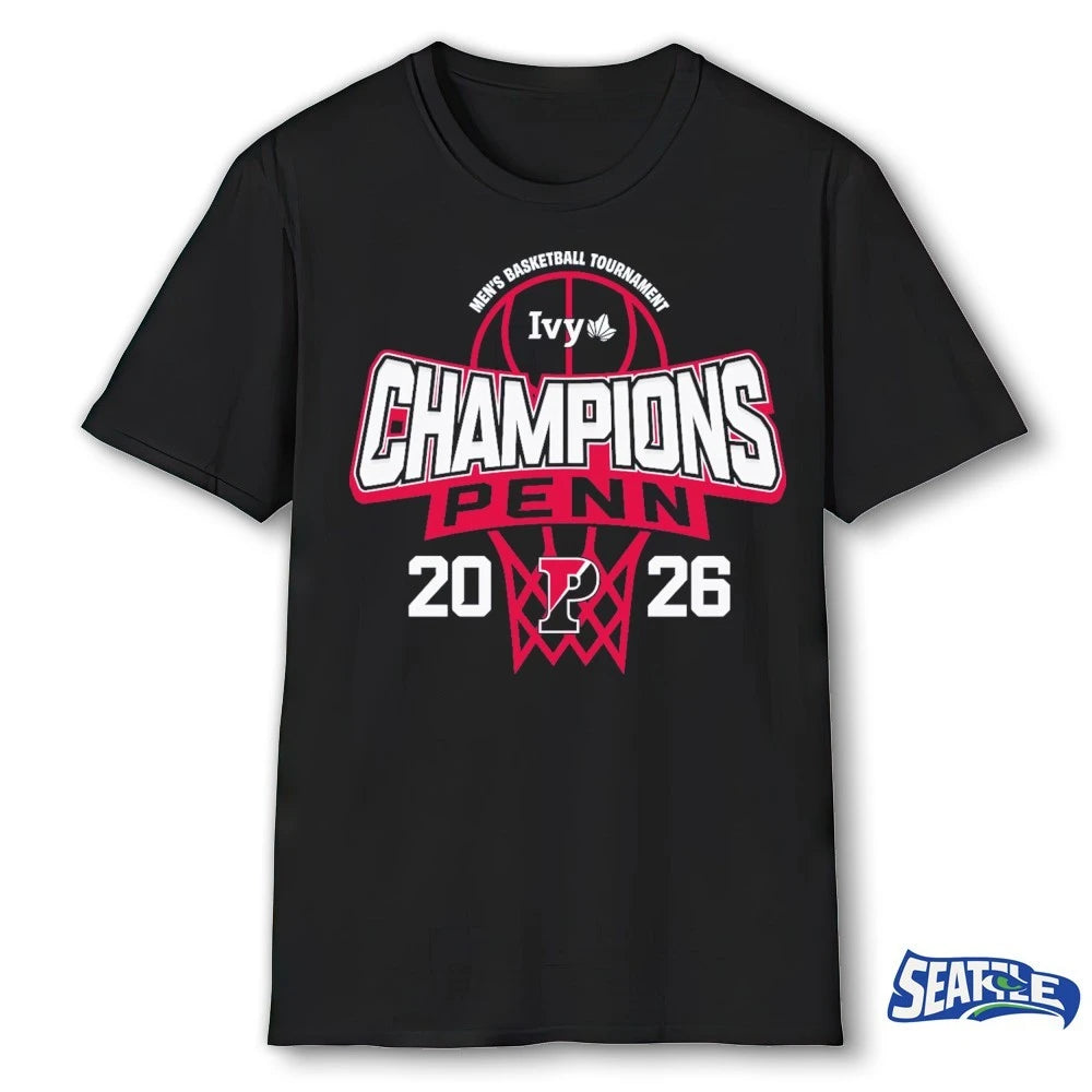 Official Pennsylvania Quakers 2026 Ivy League Men’s Basketball Tournament Champions Locker Room t-shirt