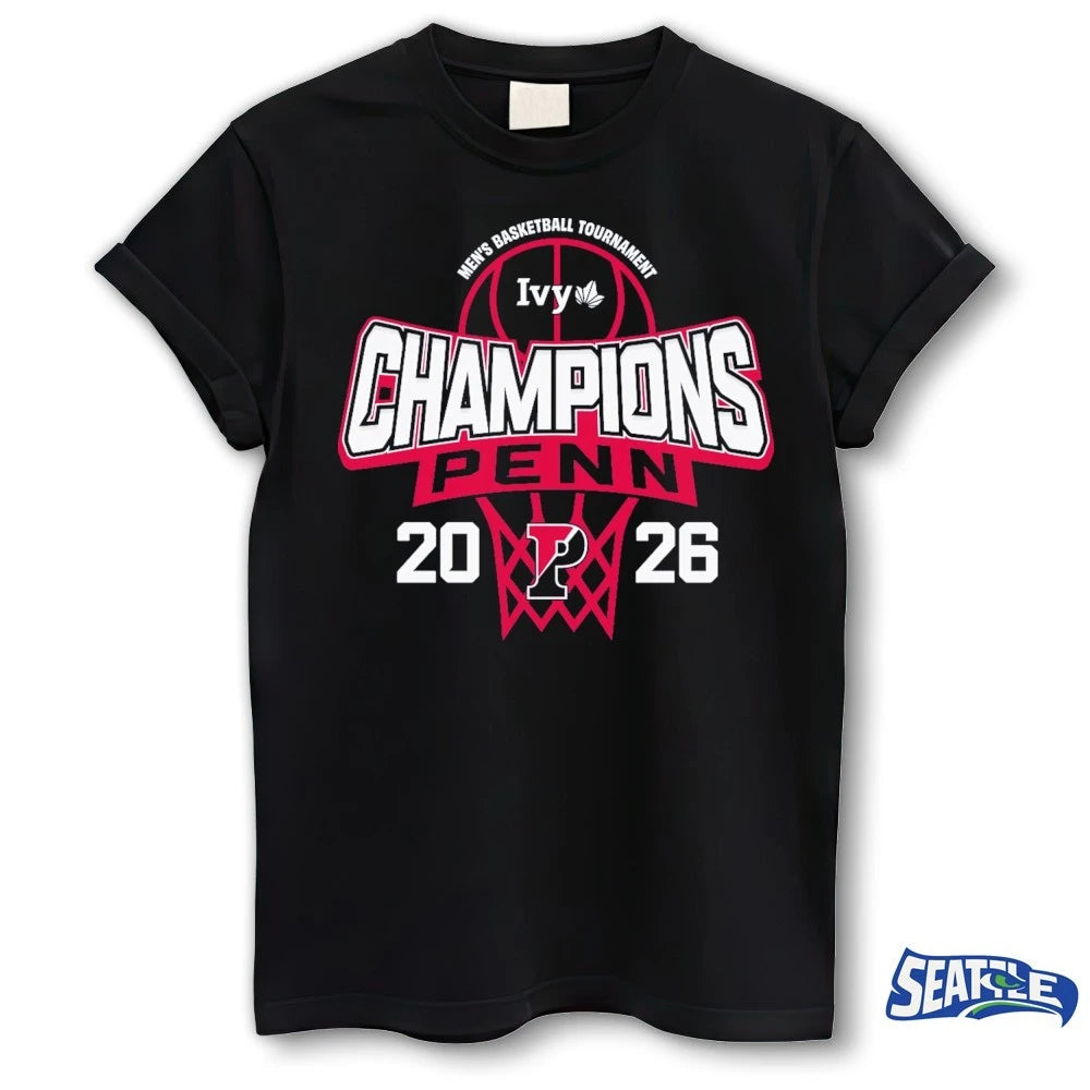 Official Pennsylvania Quakers 2026 Ivy League Men’s Basketball Tournament Champions Locker Room t-shirt