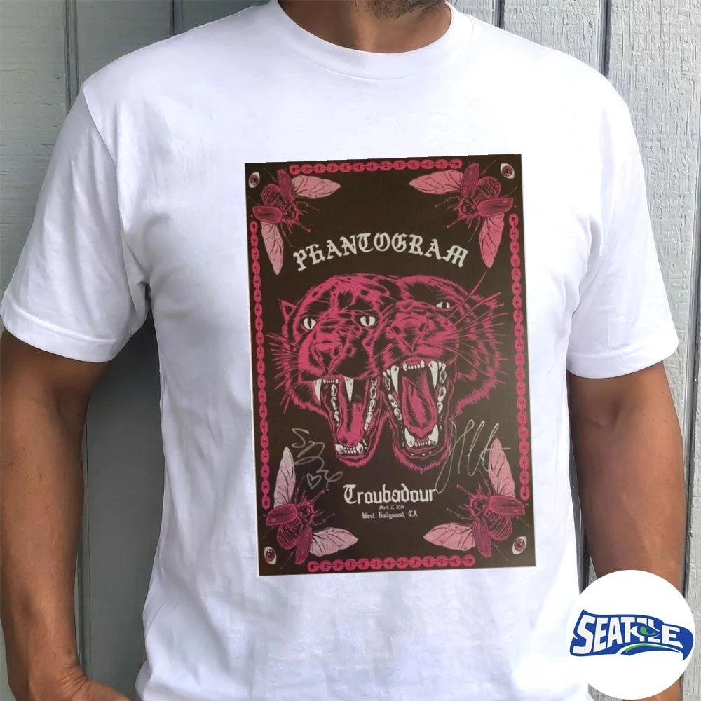 Official Phantogram March 11 2026 West Hollywood CA Signed Poster t-shirt