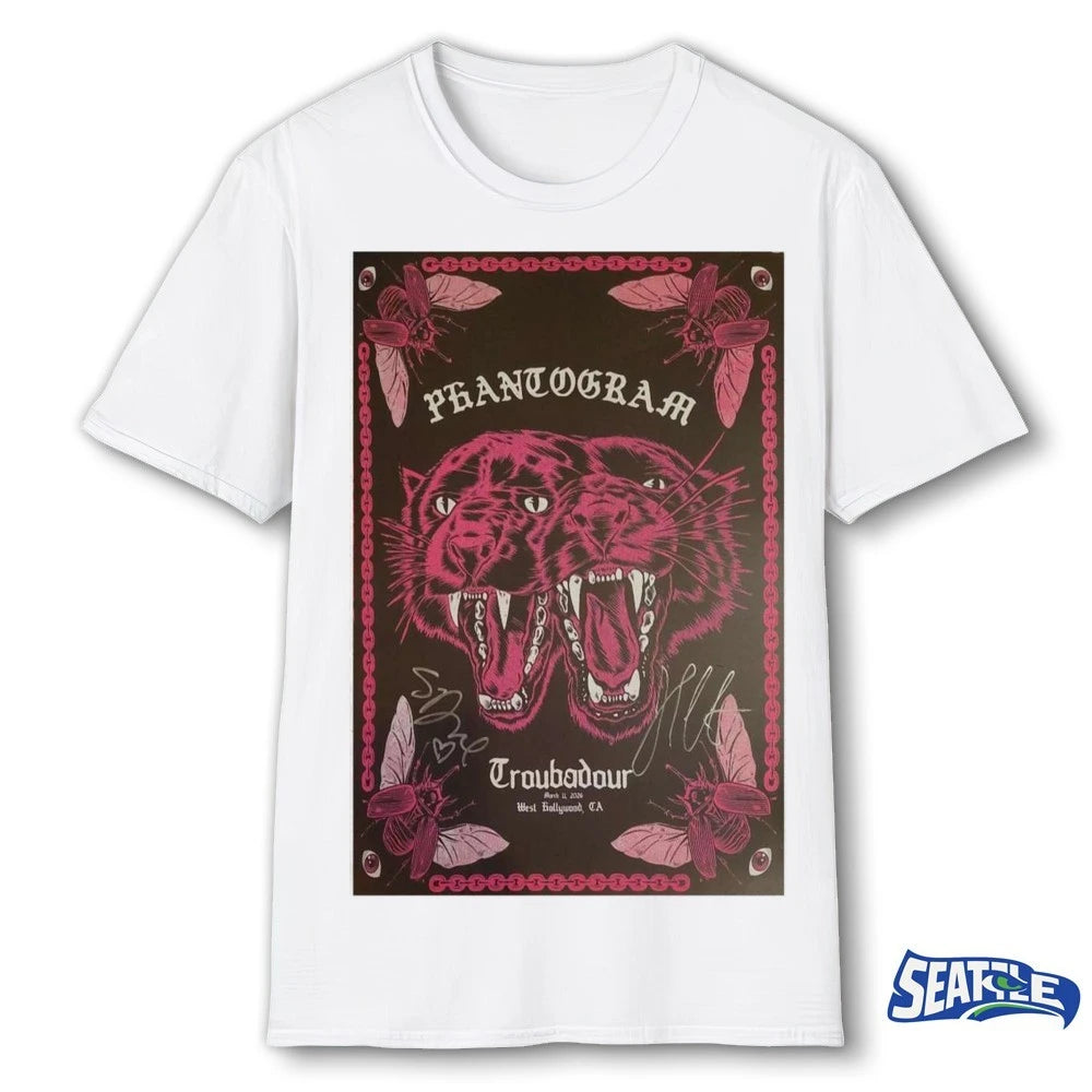 Official Phantogram March 11 2026 West Hollywood CA Signed Poster t-shirt