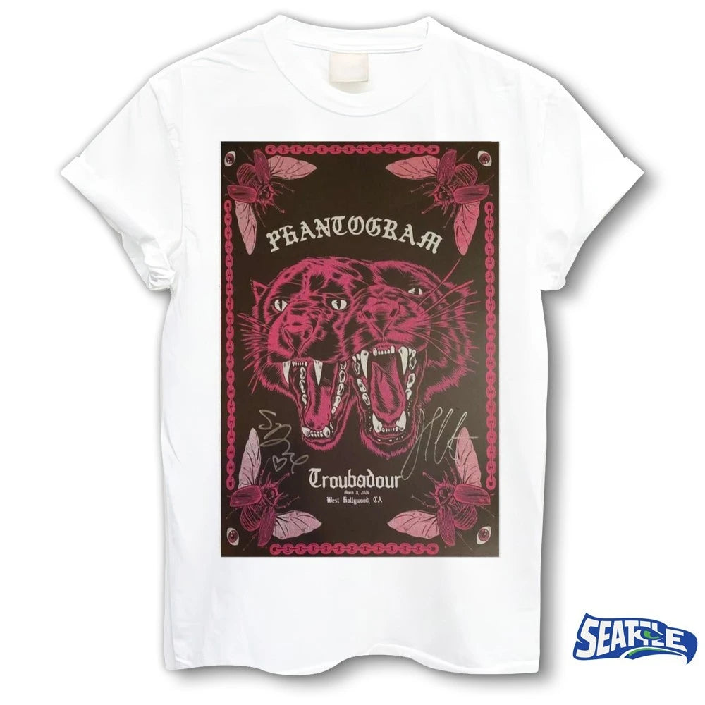 Official Phantogram March 11 2026 West Hollywood CA Signed Poster t-shirt