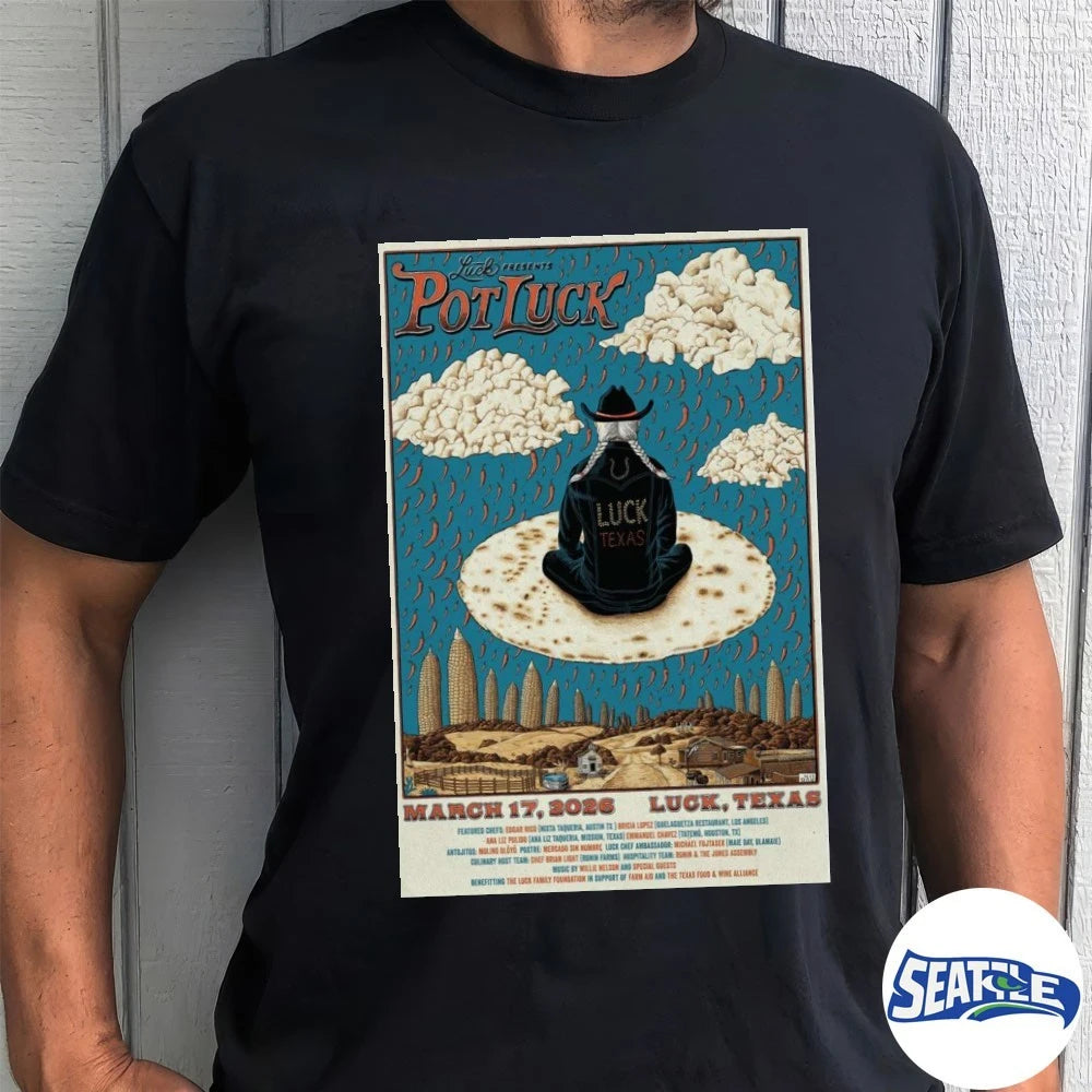 Official Poster Pot Luck Luck, Texas March 17 2026 t-shirt