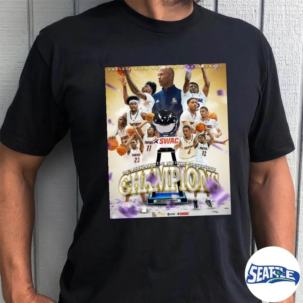 Official Prairie View A&amp;M Panthers 2026 SWAC Men’s Basketball Champions Poster t-shirt