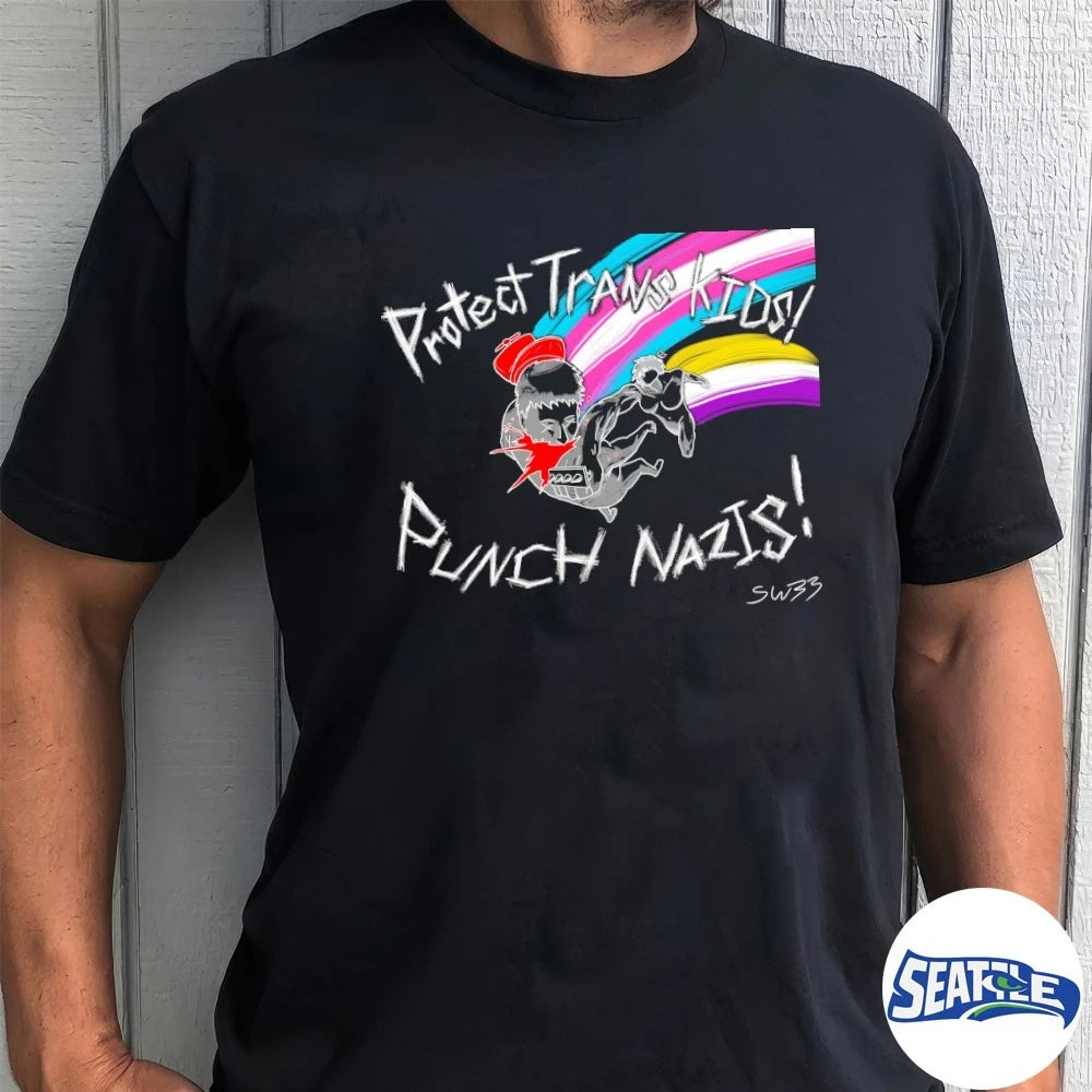 Official Protect Trans Kids Punch Nazis t-shirt