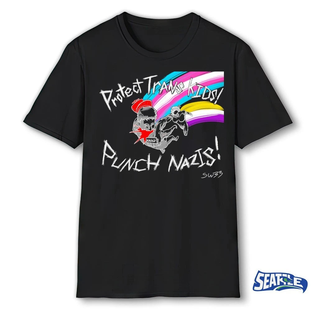 Official Protect Trans Kids Punch Nazis t-shirt
