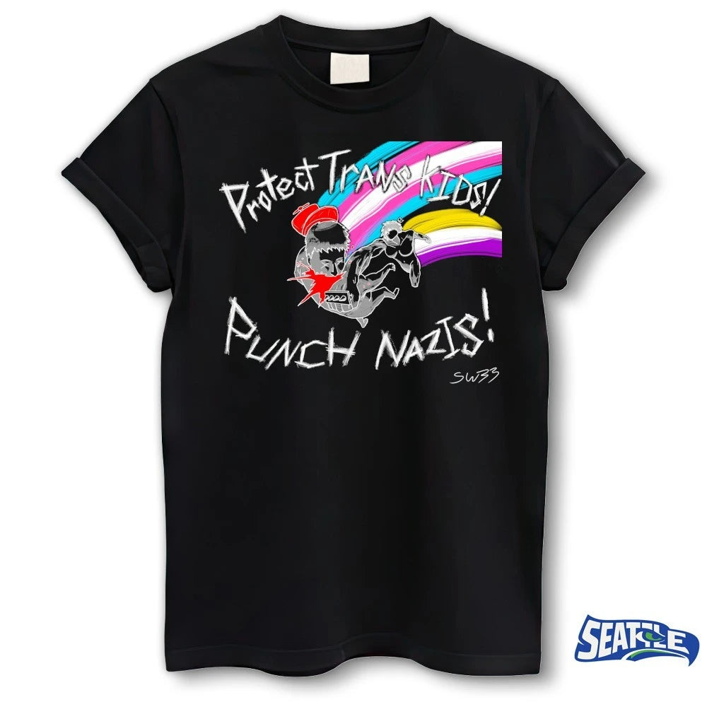 Official Protect Trans Kids Punch Nazis t-shirt