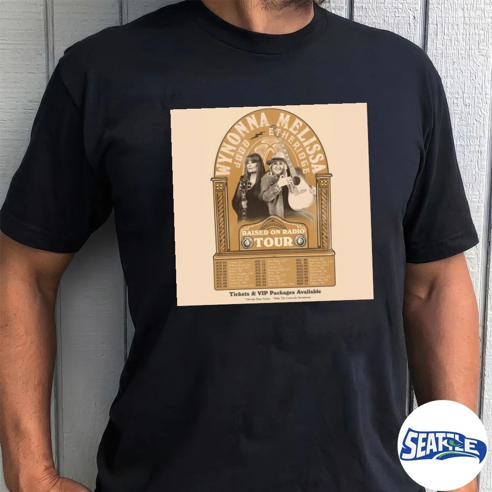 Official Raised on Radio Tour Wynonna Judd and Melissa Etheridge Williamsburg, VA San Diego, CA and Morrison, CO Poster t-shirt