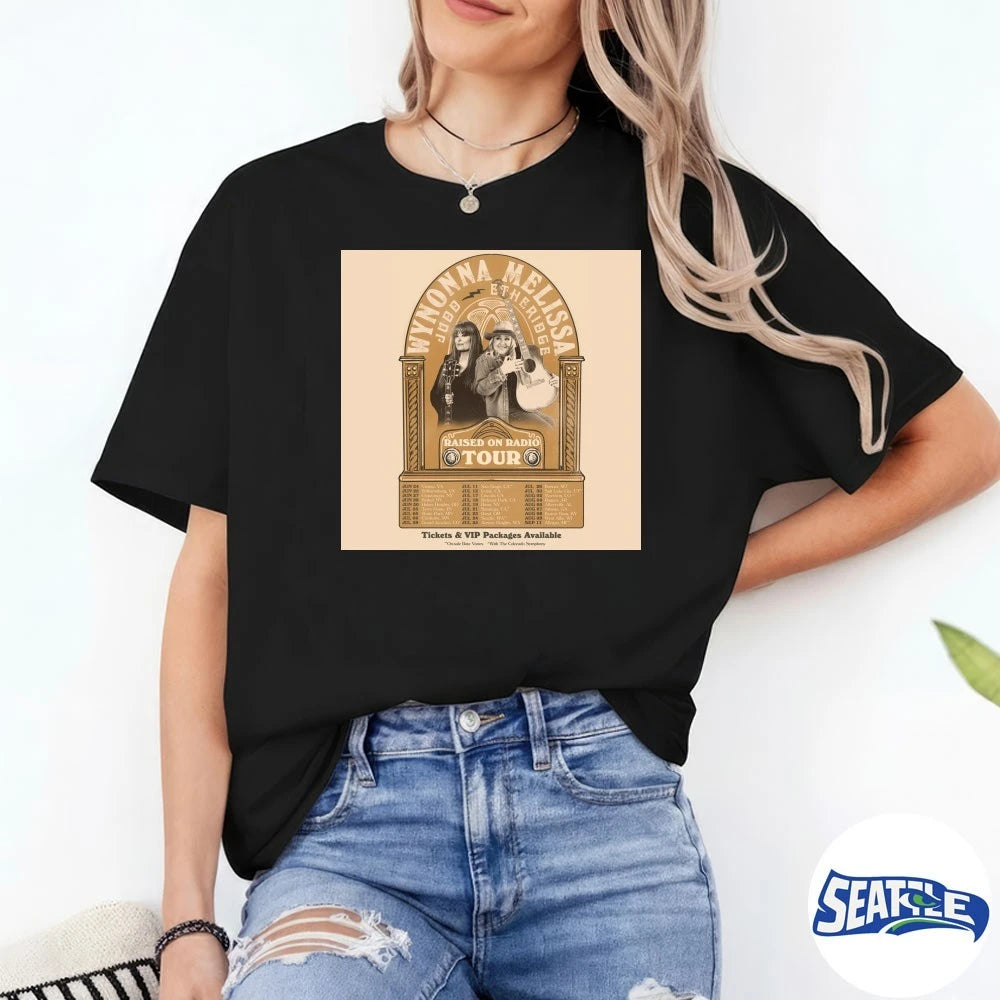 Official Raised on Radio Tour Wynonna Judd and Melissa Etheridge Williamsburg, VA San Diego, CA and Morrison, CO Poster t-shirt