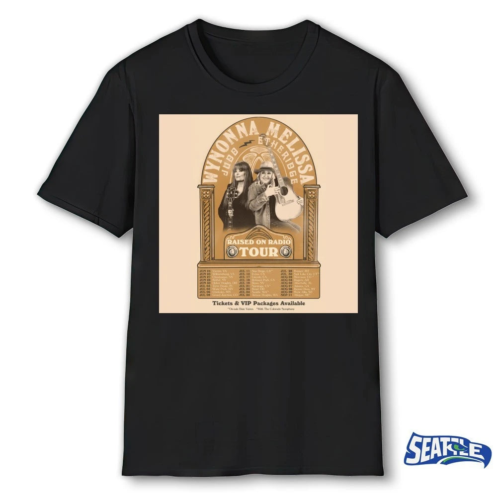 Official Raised on Radio Tour Wynonna Judd and Melissa Etheridge Williamsburg, VA San Diego, CA and Morrison, CO Poster t-shirt