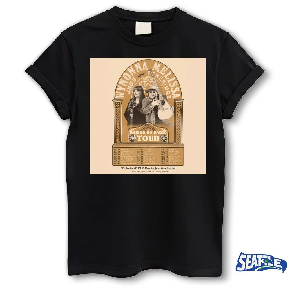 Official Raised on Radio Tour Wynonna Judd and Melissa Etheridge Williamsburg, VA San Diego, CA and Morrison, CO Poster t-shirt