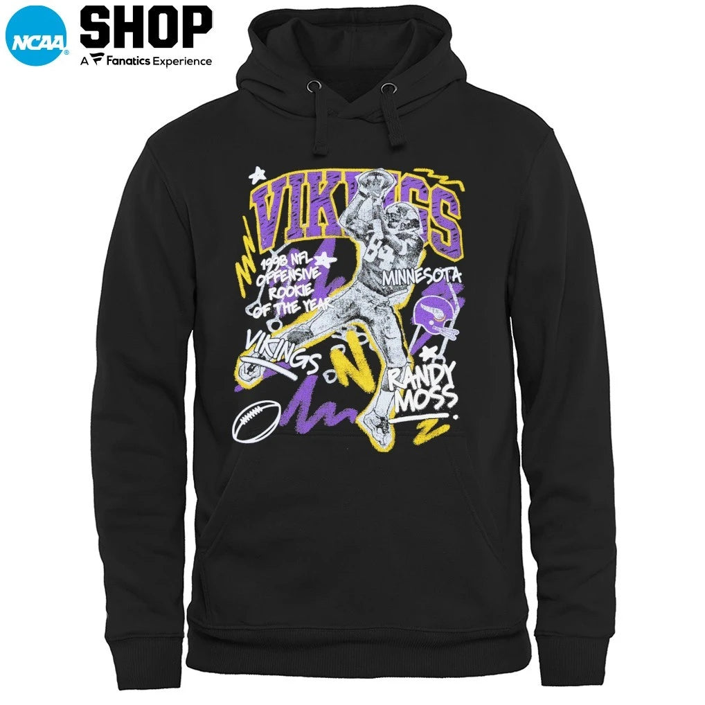 Official Randy Moss Minnesota Vikings Chalked Up Player Graphic Signature T-Shirt