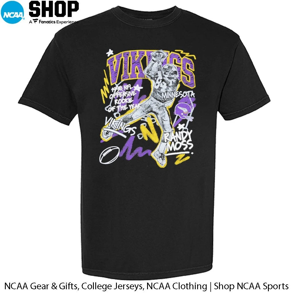 Official Randy Moss Minnesota Vikings Chalked Up Player Graphic Signature T-Shirt