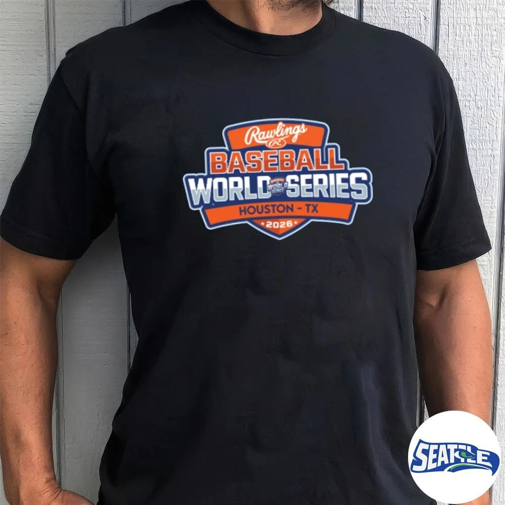 Official Rawlings Baseball World Series Houston, TX Logo t-shirt