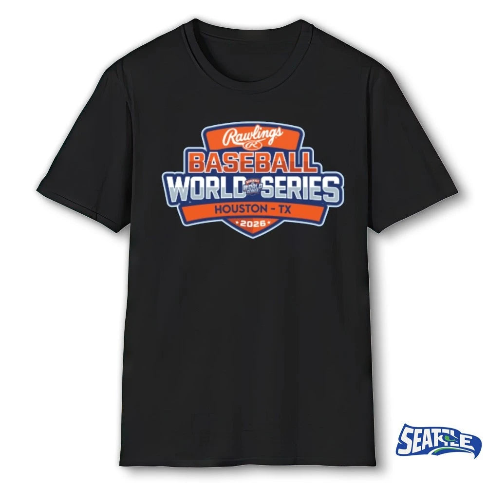 Official Rawlings Baseball World Series Houston, TX Logo t-shirt