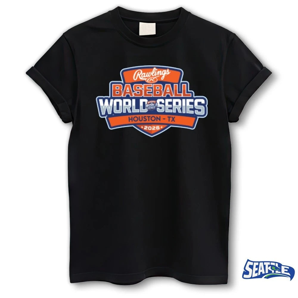Official Rawlings Baseball World Series Houston, TX Logo t-shirt