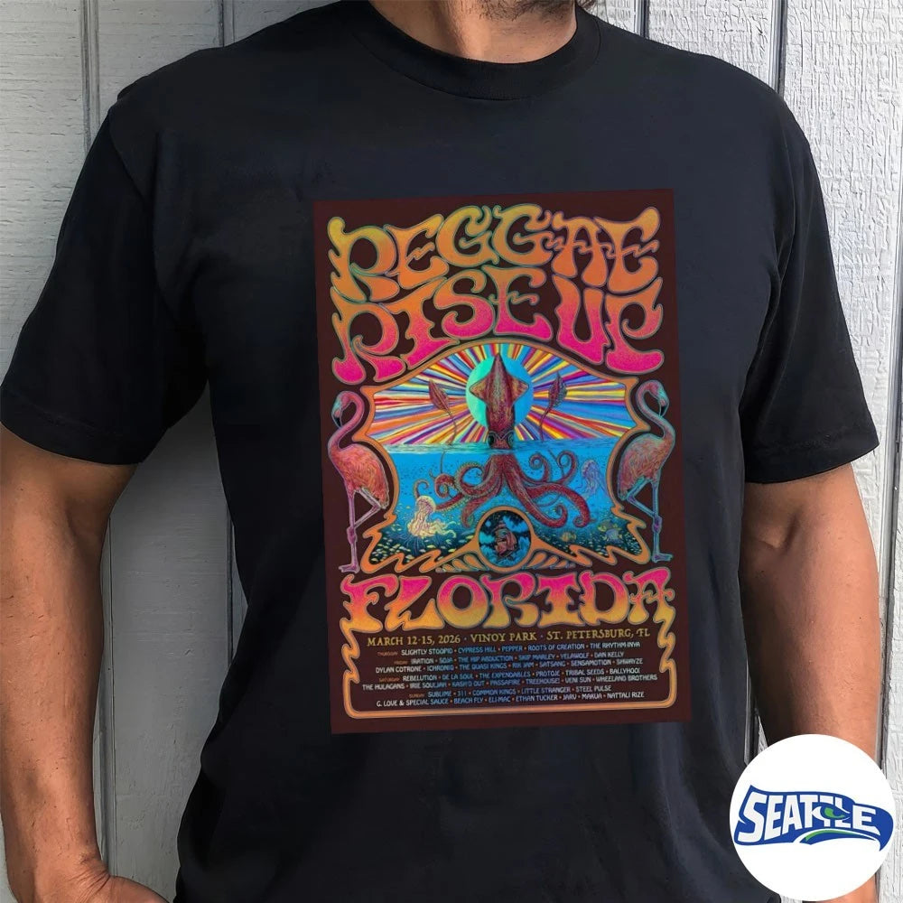 Official Reggae Rise Up Florida St. Petersburg FL March 12-15 2026 Poster t-shirt