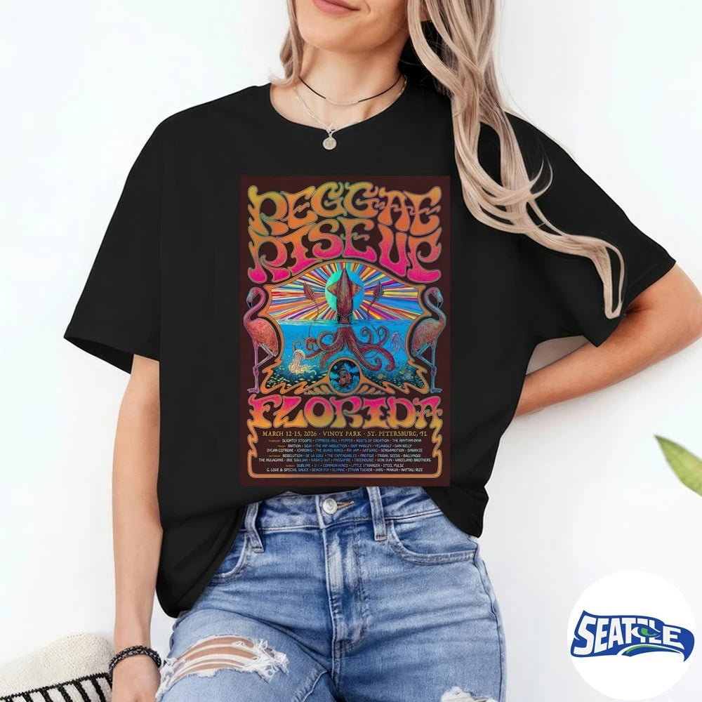 Official Reggae Rise Up Florida St. Petersburg FL March 12-15 2026 Poster t-shirt