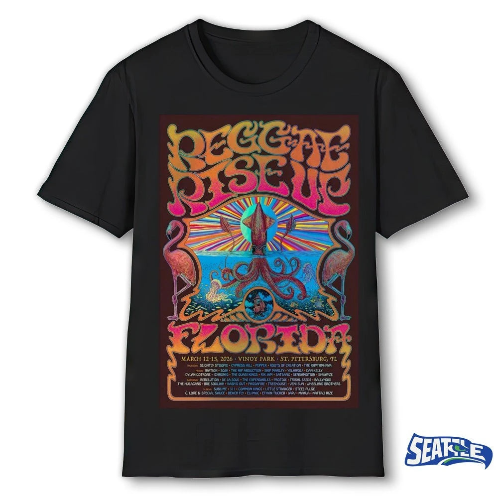 Official Reggae Rise Up Florida St. Petersburg FL March 12-15 2026 Poster t-shirt