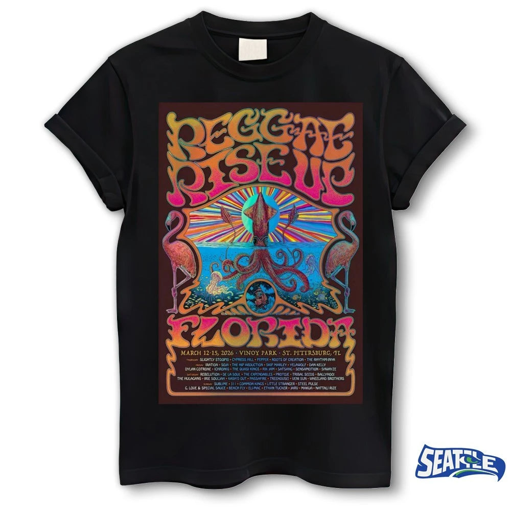Official Reggae Rise Up Florida St. Petersburg FL March 12-15 2026 Poster t-shirt