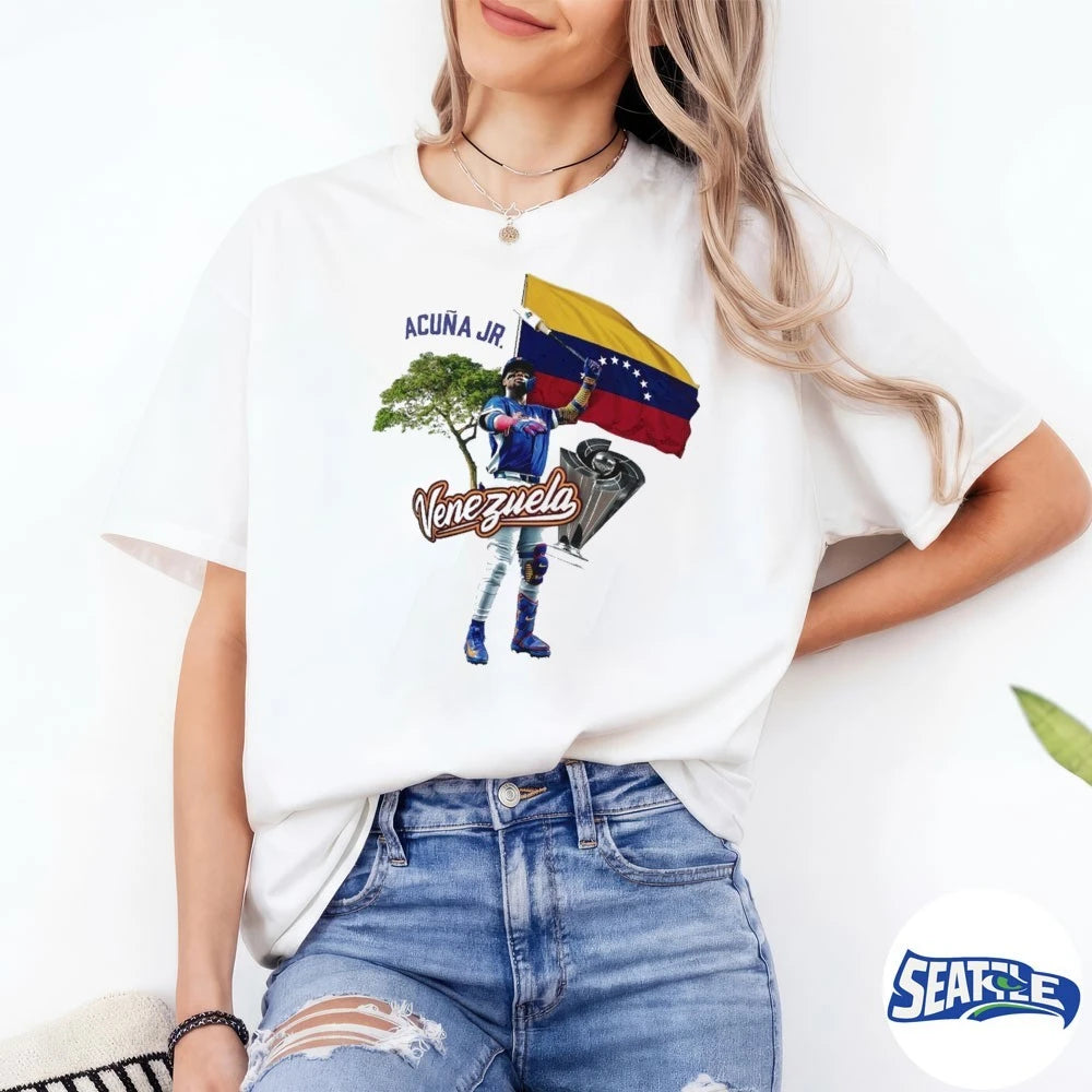 Official Ronald Acuña Jr. Leads Venezuela To Its First-ever World Baseball Classic Title t-shirt