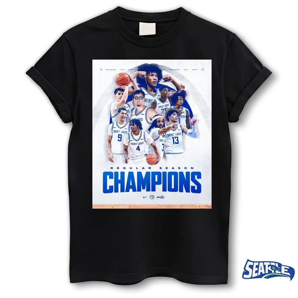 Official Saint Louis Billikens Men’s Basketball 2025-2026 Regular Season Champions Poster t-shirt