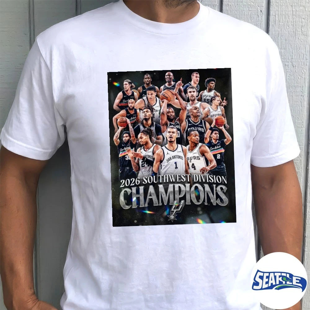 Official San Antonio Spurs 2026 Southwest Division Champions Poster t-shirt