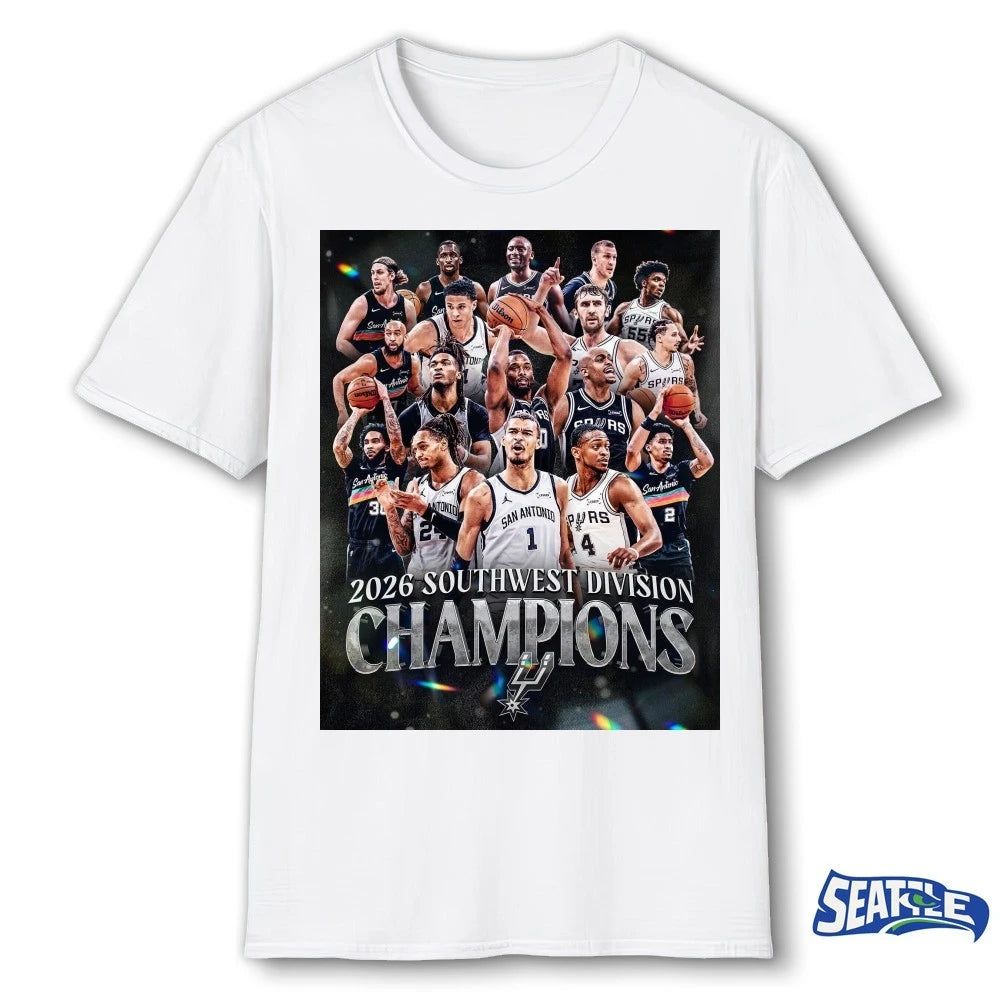 Official San Antonio Spurs 2026 Southwest Division Champions Poster t-shirt