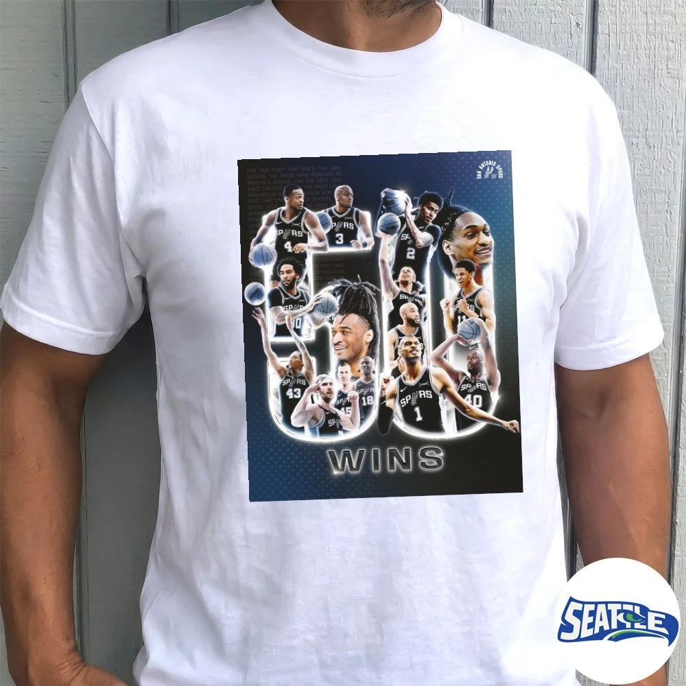 Official San Antonio Spurs First 50-win Season Since 2016-17 Poster t-shirt