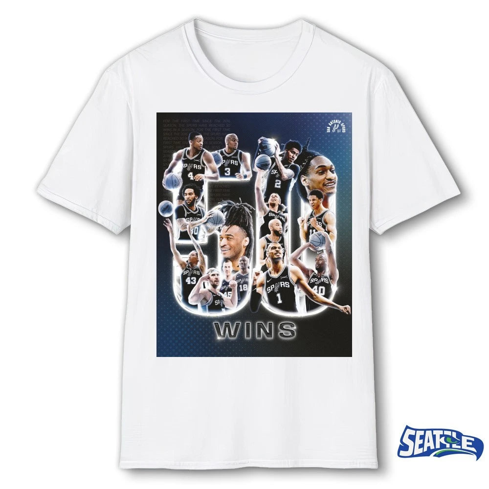 Official San Antonio Spurs First 50-win Season Since 2016-17 Poster t-shirt