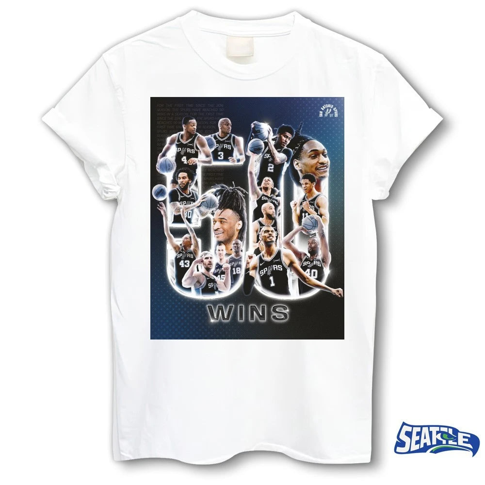 Official San Antonio Spurs First 50-win Season Since 2016-17 Poster t-shirt