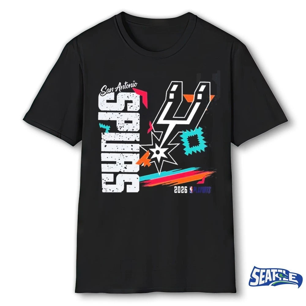 Official San Antonio Spurs Mens Basketball 2026 NBA Playoffs Postseason Team Fan Graphic t-shirt