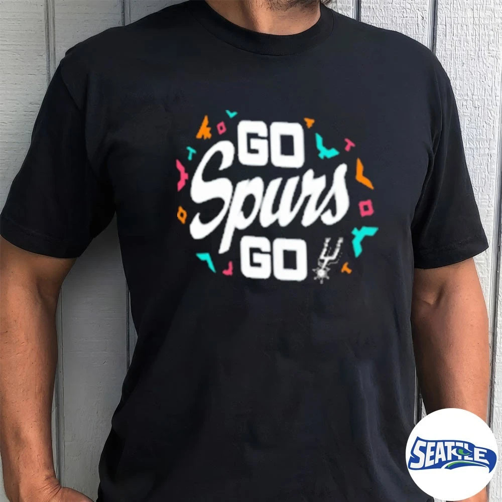 Official San Antonio Spurs Mens Stadium Essentials 2026 Playoff Mantra Go Spurs Go NBA Basketball Postseason Graphic t-shirt
