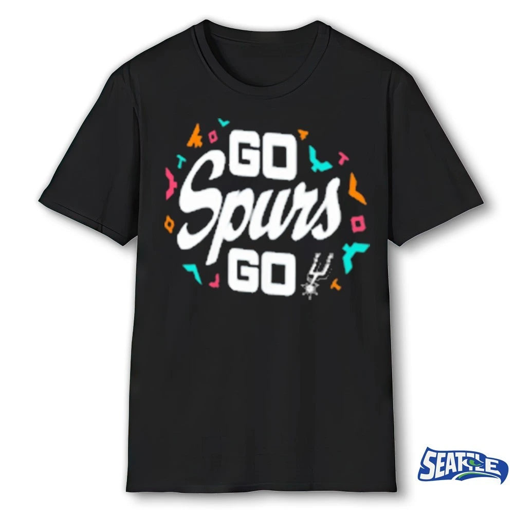 Official San Antonio Spurs Mens Stadium Essentials 2026 Playoff Mantra Go Spurs Go NBA Basketball Postseason Graphic t-shirt