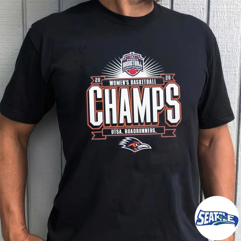 Official San Antonio Women’s Basketball 2026 American Conference Tournament Champions UTSA Roadrunners t-shirt