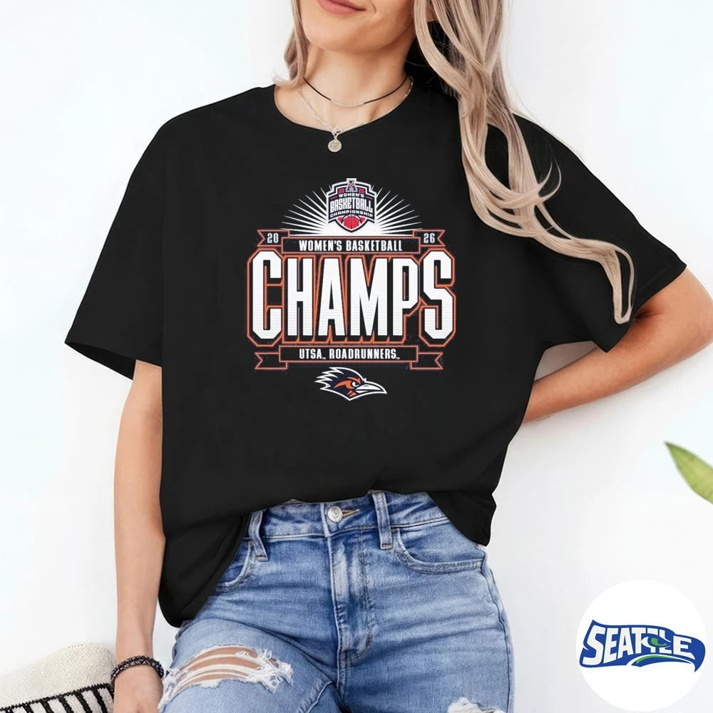 Official San Antonio Women’s Basketball 2026 American Conference Tournament Champions UTSA Roadrunners t-shirt