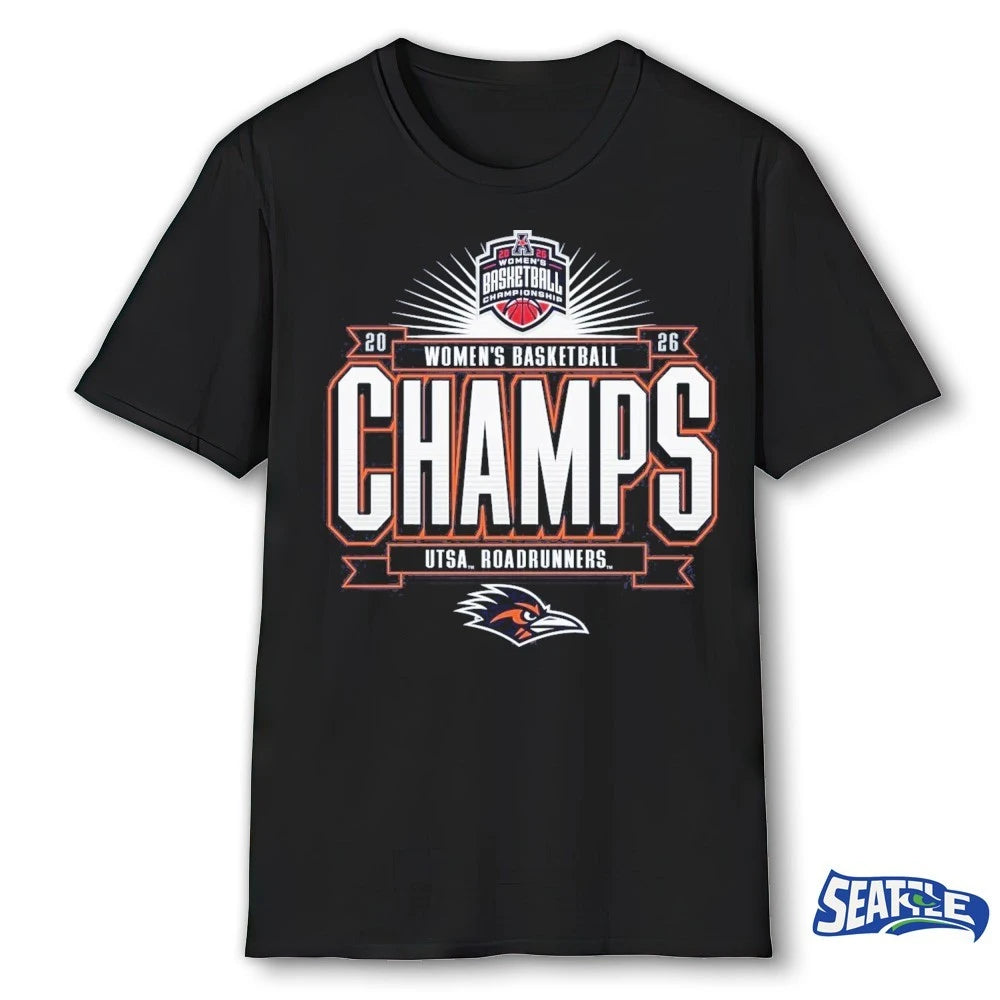 Official San Antonio Women’s Basketball 2026 American Conference Tournament Champions UTSA Roadrunners t-shirt